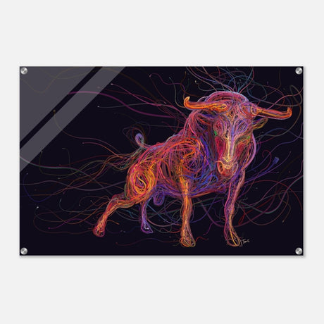 Da Vinci Wall art Print | Eclectic Expressions | Bull | Taurus Astrological Sign - Acrylic Print - 60x90 cm / 24x36″ - 