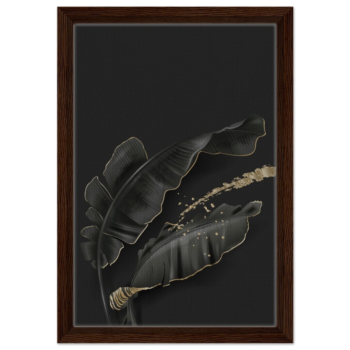 Da Vinci Wall art Print | Eclectic Expressions | Contemporary | Black and Gold - Framed Canvas - 30x45 cm / 12x18″ - Dark wood frame