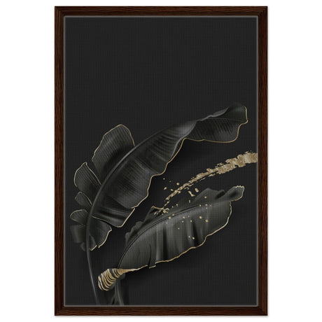 Da Vinci Wall art Print | Eclectic Expressions | Contemporary | Black and Gold - Framed Canvas - 50x75 cm / 20x30″ - Dark wood frame