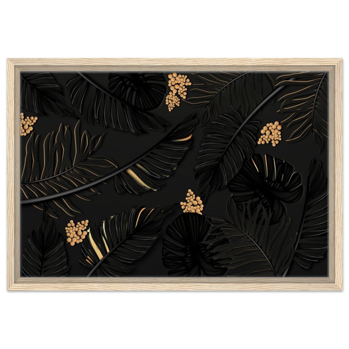 Da Vinci Wall art Print | Eclectic Expressions | Contemporary | Gold and Black - Framed Canvas - 40x60 cm / 16x24″ - Wood frame