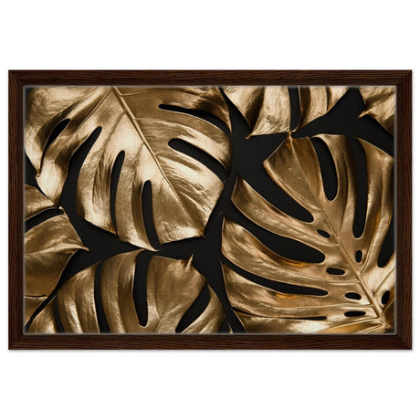 Da Vinci Wall art Print | Eclectic Expressions| Golden Leaf - Framed Canvas - 40x60 cm / 16x24″ - Dark wood frame
