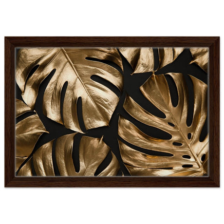 Da Vinci Wall art Print | Eclectic Expressions| Golden Leaf - Framed Canvas - 30x45 cm / 12x18″ - Dark wood frame