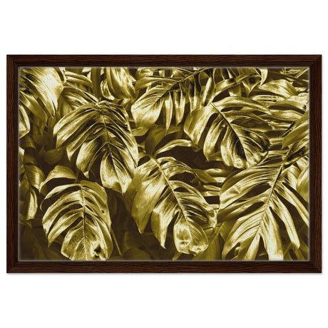 Da Vinci Wall art Print | Eclectic Expressions | Golden Leaf - Framed Canvas - 40x60 cm / 16x24″ - Dark wood frame