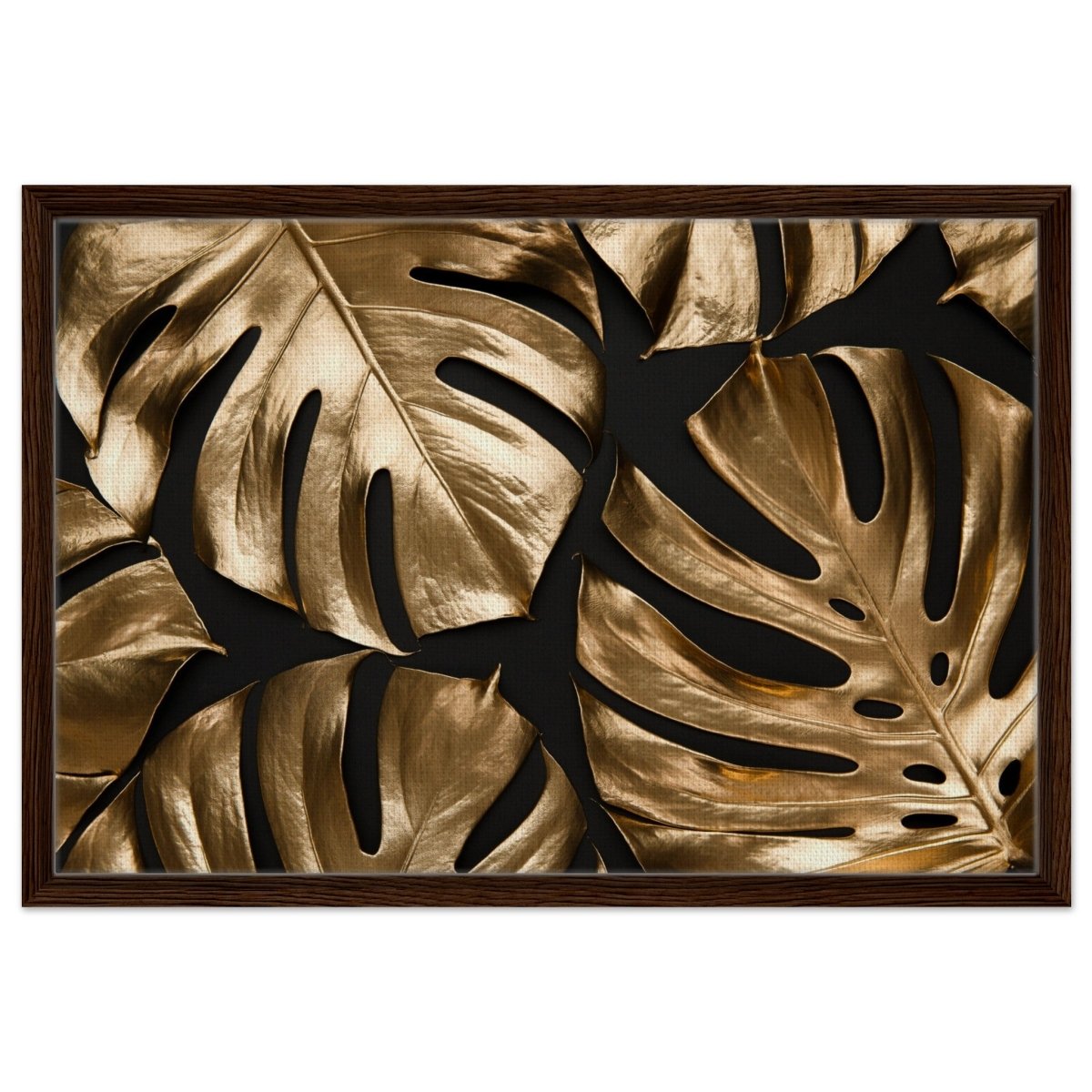 Da Vinci Wall art Print | Eclectic Expressions| Golden Leaf - Framed Canvas - 50x75 cm / 20x30″ - Dark wood frame