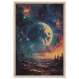 Da Vinci Wall art Print | Eclectic Expressions | Nature | Moon - Framed Canvas - 60x90 cm / 24x36″ - Wood frame