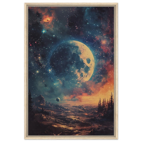 Da Vinci Wall art Print | Eclectic Expressions | Nature | Moon - Framed Canvas - 60x90 cm / 24x36″ - Wood frame