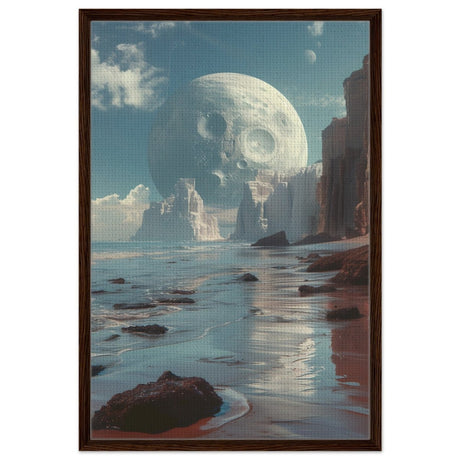 Da Vinci Wall art Print | Eclectic Expressions | Nature | Moon - Framed Canvas - 60x90 cm / 24x36″ - Dark wood frame