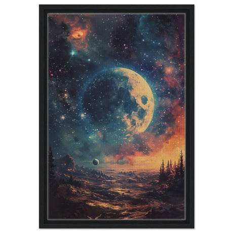 Da Vinci Wall art Print | Eclectic Expressions | Nature | Moon - Framed Canvas - 40x60 cm / 16x24″ - Black frame