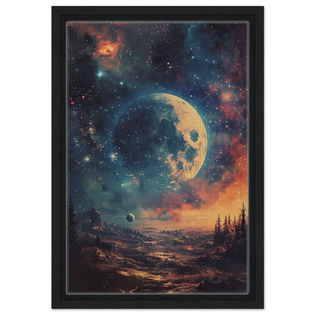 Da Vinci Wall art Print | Eclectic Expressions | Nature | Moon - Framed Canvas - 30x45 cm / 12x18″ - Black frame