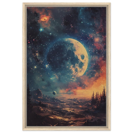 Da Vinci Wall art Print | Eclectic Expressions | Nature | Moon - Framed Canvas - 50x75 cm / 20x30″ - Wood frame