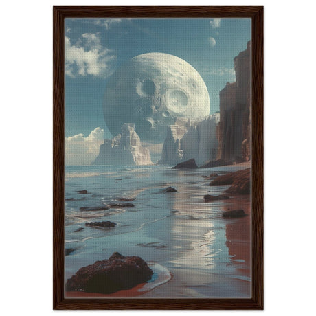 Da Vinci Wall art Print | Eclectic Expressions | Nature | Moon - Framed Canvas - 40x60 cm / 16x24″ - Dark wood frame