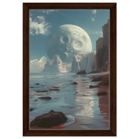 Da Vinci Wall art Print | Eclectic Expressions | Nature | Moon - Framed Canvas - 30x45 cm / 12x18″ - Dark wood frame