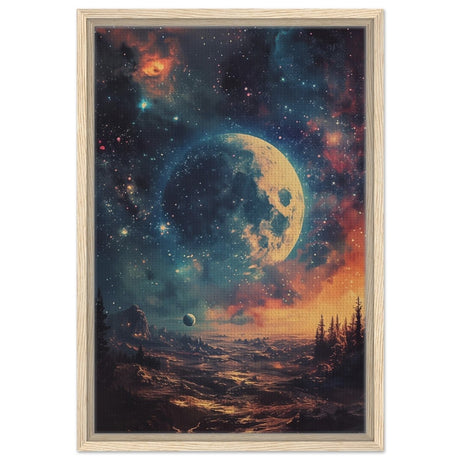Da Vinci Wall art Print | Eclectic Expressions | Nature | Moon - Framed Canvas - 40x60 cm / 16x24″ - Wood frame
