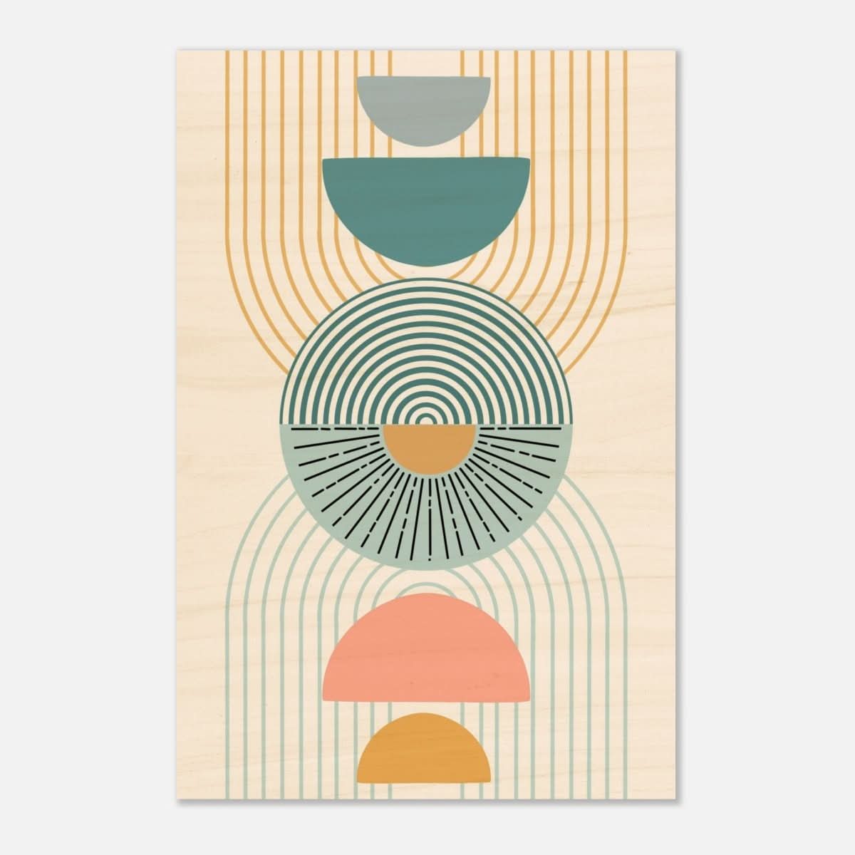 Da Vinci Wall art Print | Geometric Modern Minimalist wall art print | Bohemian - Wood Prints - 50x75 cm / 20x30″ - 20 mm