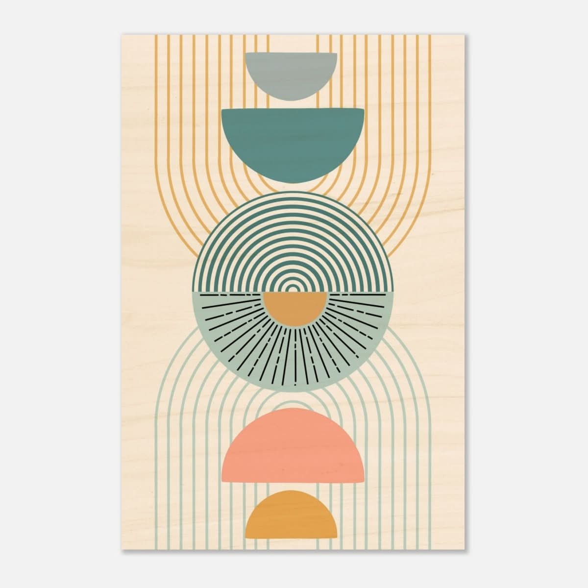 Da Vinci Wall art Print | Geometric Modern Minimalist wall art print | Bohemian - Wood Prints - 60x90 cm / 24x36″ - 20 mm
