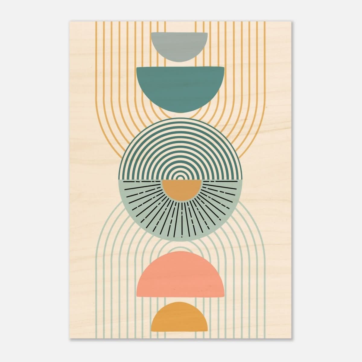 Da Vinci Wall art Print | Geometric Modern Minimalist wall art print | Bohemian - Wood Prints - 70x100 cm / 28x40″ - 20 mm
