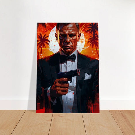 Da Vinci Wall art Print | Pop art wall art print collection | James Bond | 007 - Brushed Aluminum Print - 70x100 cm / 28x40″ - 
