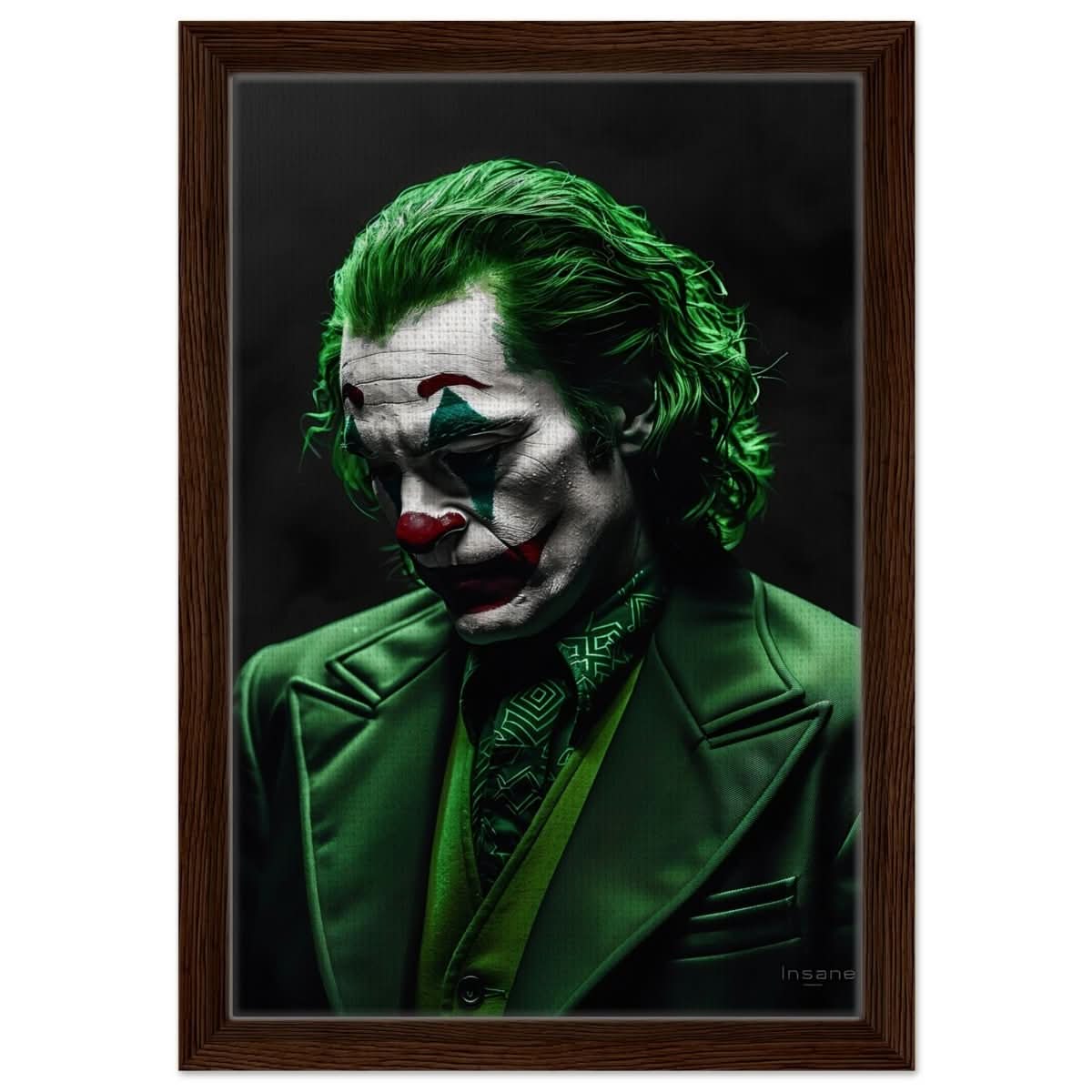 Da Vinci Wall art Print | Pop art wall art print collection | Joker - Framed Canvas - 30x45 cm / 12x18″ - Dark wood frame