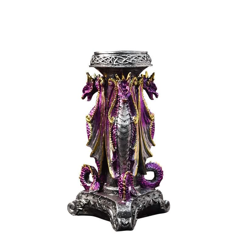Dragon Candlestick Statue – Gothic Resin Sculpture Ornament for Home & Fantasy Décor
