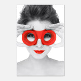 through crimson eyes monochrome glamour pop wall art print40x60 cm / 16x24″Brushed Aluminum Print