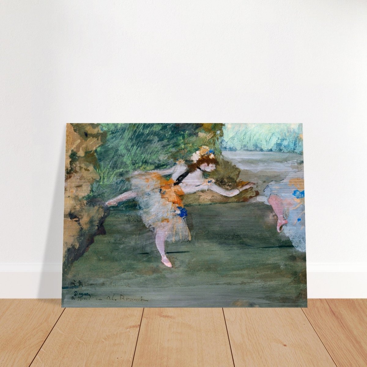 Dancer Onstage by Edgar Degas (1872–1882) | wall art print - 30x40 cm / 12x16″ - Brushed Aluminum Print - 