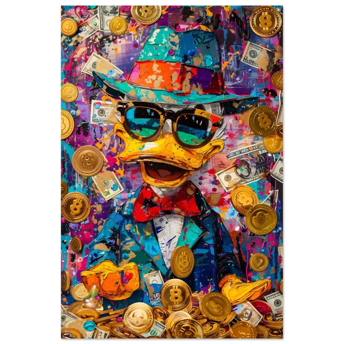 Dapper Duck Dollars | Contemporary Pop Culture Art print - Aluminum Print - 30x45 cm / 12x18″ - 