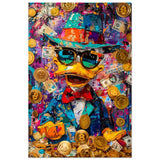 Dapper Duck Dollars | Contemporary Pop Culture Art print - Aluminum Print - 30x45 cm / 12x18″ - 