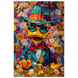 Dapper Duck Dollars | Contemporary Pop Culture Art print - Wood Prints - 30x45 cm / 12x18″ - 