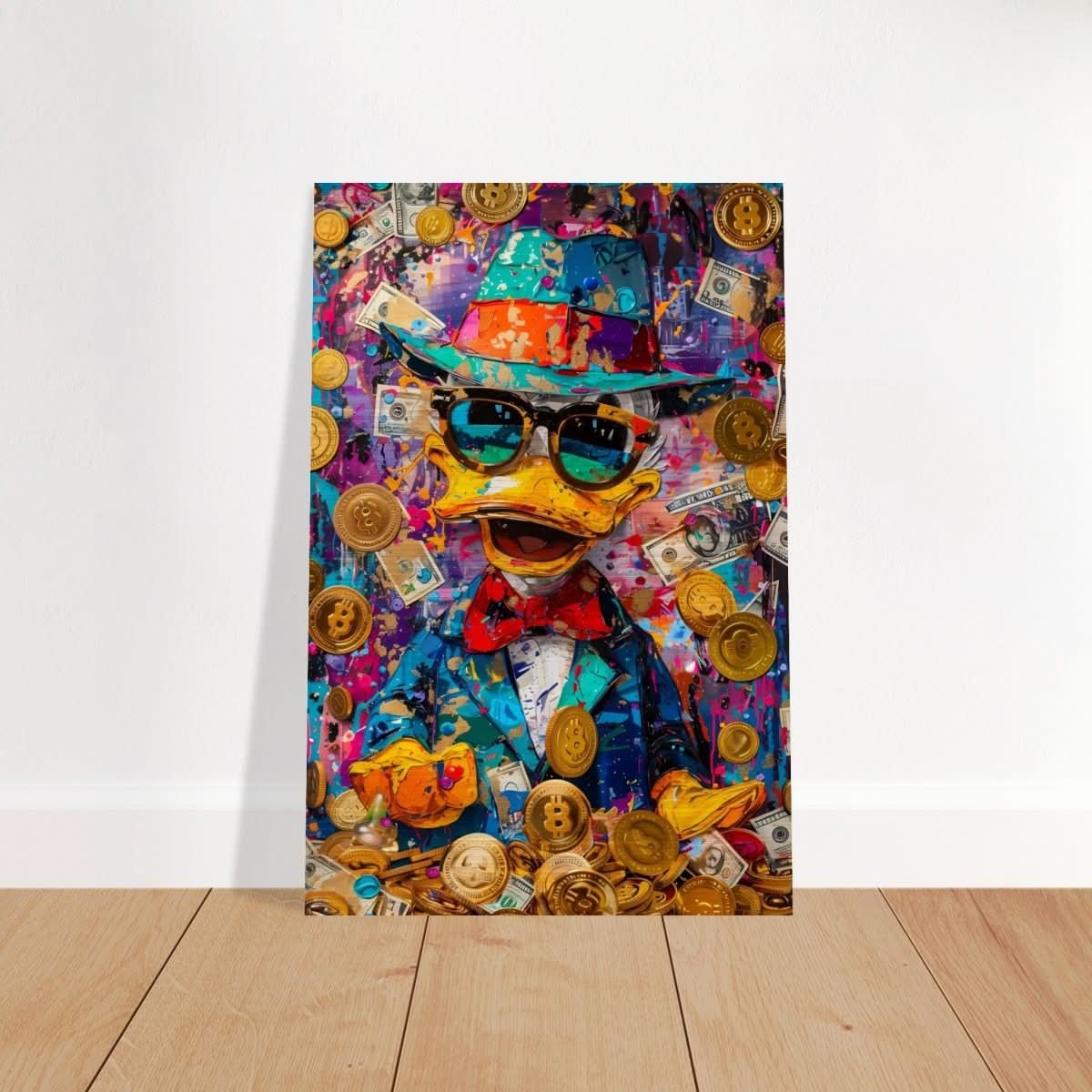 Dapper Duck Dollars | Contemporary Pop Culture Art print - Brushed Aluminum Print - 30x45 cm / 12x18″ - 