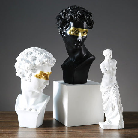 David Sculpture – Classical Renaissance Home Décor - White - 