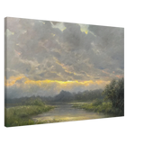 "Dawn’s Embrace" Tranquil Riverland Landscape Wall Art Print - Canvas - 60x90 cm / 24x36″ - 