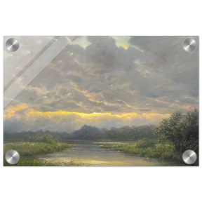 "Dawn’s Embrace" Tranquil Riverland Landscape Wall Art Print - Acrylic Print - 20x30 cm / 8x12″ - 