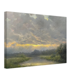 "Dawn’s Embrace" Tranquil Riverland Landscape Wall Art Print - Canvas - 30x45 cm / 12x18″ - 