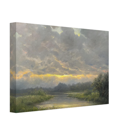 "Dawn’s Embrace" Tranquil Riverland Landscape Wall Art Print - Canvas - 20x30 cm / 8x12″ - 