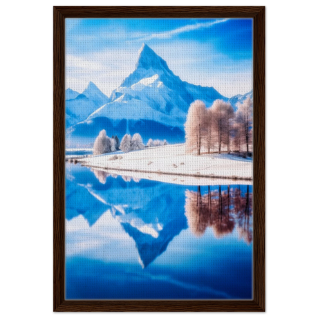 frozen reflections of majesty snowy mountain landscape wall art print60x90 cm / 24x36″Canvas