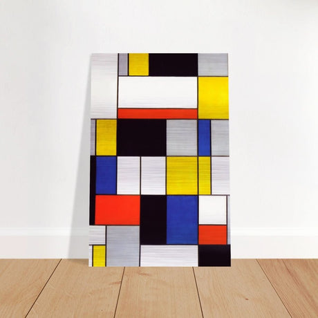 De Stijl Art | Composition A by Piet Mondrian - Brushed Aluminum Print - 40x60 cm / 16x24″ - 