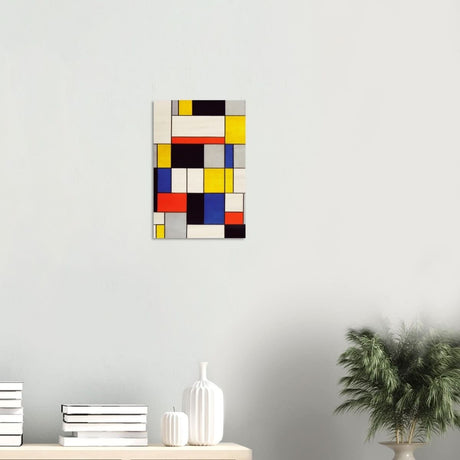 De Stijl Art | Composition A by Piet Mondrian - Wood Prints - 30x45 cm / 12x18″ - 20 mm