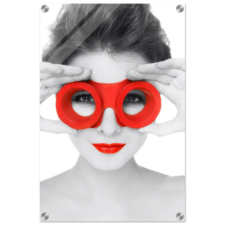 through crimson eyes monochrome glamour pop wall art print40x60 cm / 16x24″Framed Canvas