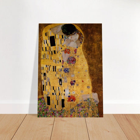 Der Kuss : The Kiss by Gustav Klimt 1908 | vintage wall art print - Brushed Aluminum Print - 70x100 cm / 28x40″ - 