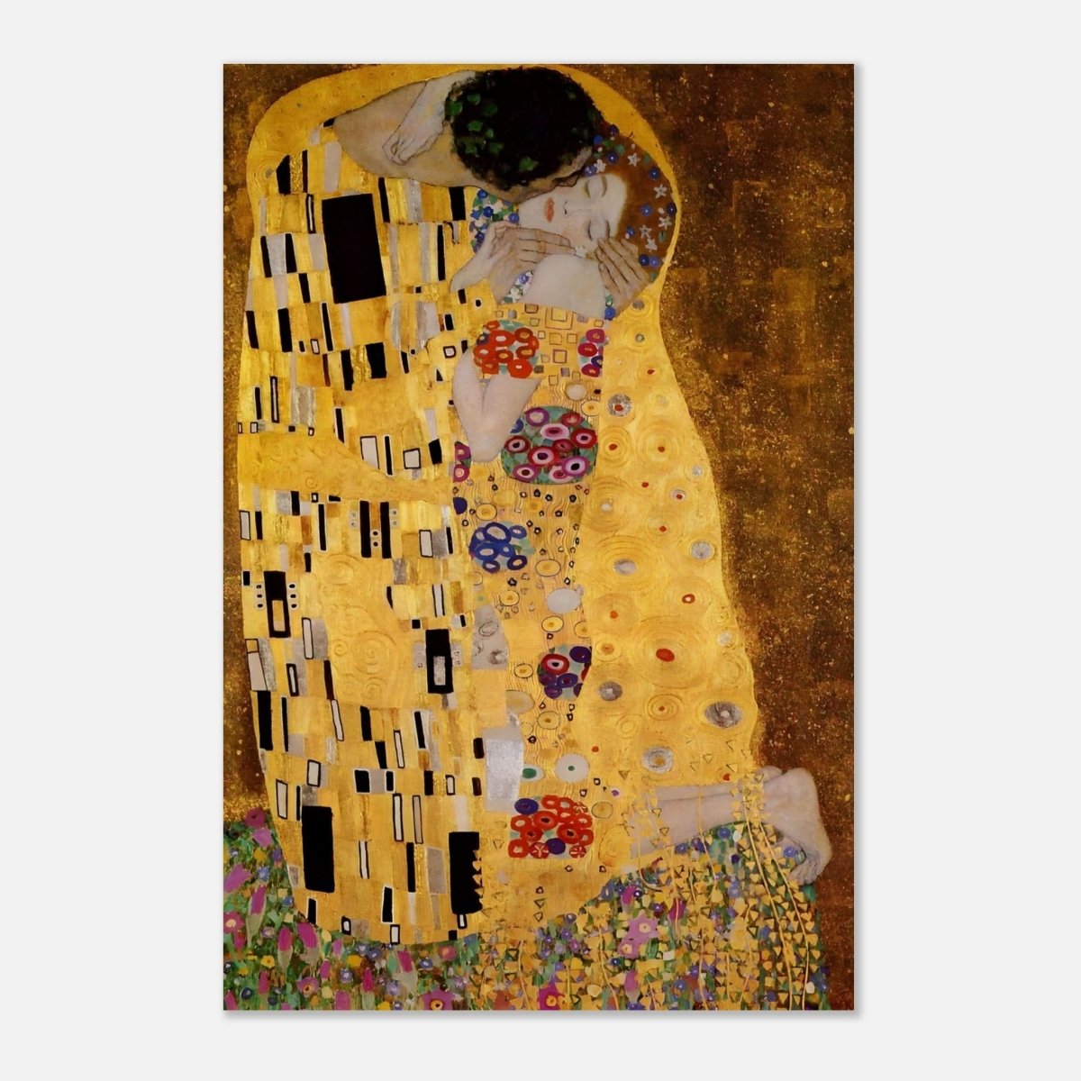 Der Kuss : The Kiss by Gustav Klimt 1908 | vintage wall art print - Aluminum Print - 40x60 cm / 16x24″ - 