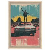 "Desert Swagger" – Retro Western Pop Art Print - Framed Canvas - 30x45 cm / 12x18″ - Wood frame