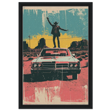 "Desert Swagger" – Retro Western Pop Art Print - Framed Canvas - 40x60 cm / 16x24″ - Black frame