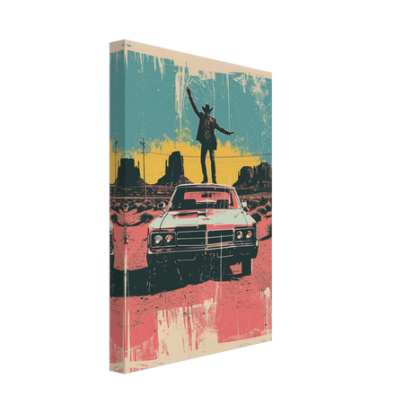 "Desert Swagger" – Retro Western Pop Art Print - Canvas - 20x30 cm / 8x12″ - 