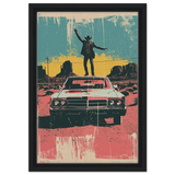 "Desert Swagger" – Retro Western Pop Art Print - Framed Canvas - 30x45 cm / 12x18″ - Black frame
