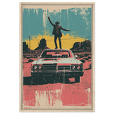 "Desert Swagger" – Retro Western Pop Art Print - Framed Canvas - 60x90 cm / 24x36″ - Wood frame