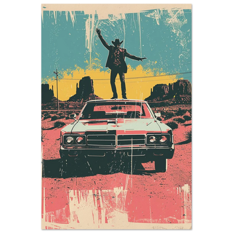 "Desert Swagger" – Retro Western Pop Art Print - Fine Art Poster - 60x90 cm / 24x36″ - 