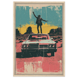 "Desert Swagger" – Retro Western Pop Art Print - Framed Canvas - 50x75 cm / 20x30″ - Wood frame