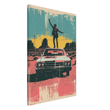 "Desert Swagger" – Retro Western Pop Art Print - Canvas - 60x90 cm / 24x36″ - 