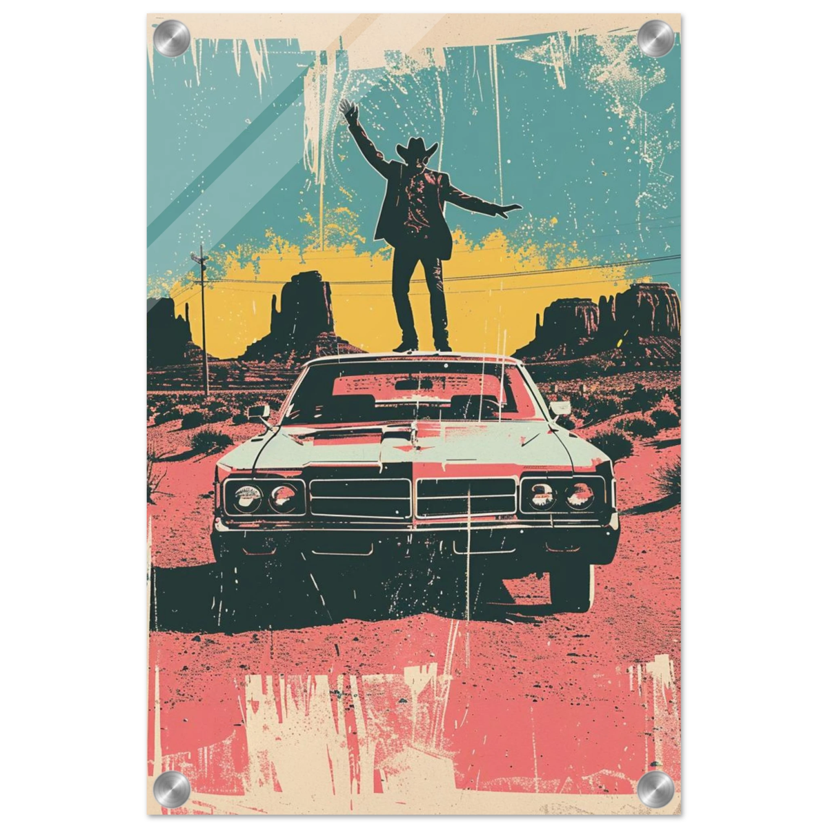 "Desert Swagger" – Retro Western Pop Art Print - Acrylic Print - 30x45 cm / 12x18″ - 