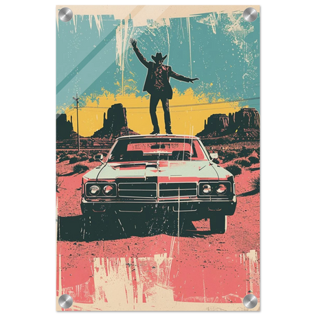 "Desert Swagger" – Retro Western Pop Art Print - Acrylic Print - 30x45 cm / 12x18″ - 